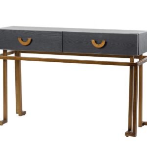 CONSOLA MADERA-METAL NEGRO-DORADO 120x35x77,3 CM
