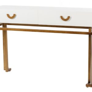 CONSOLA BLANCO-DORADO MADERA-METAL 120x35x77,3 CM