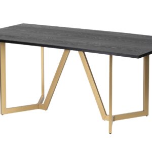 MESA COMEDOR MDF METAL NEGRA DORADA 180x90x75 CM