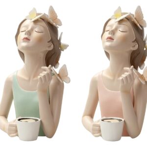 BUSTO NIÑA MARIPOSAS RESINA SURTIDOS 18x16x27 CM