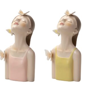 BUSTO NIÑA MARIPOSAS RESINA SURTIDOS 12x10x21 CM