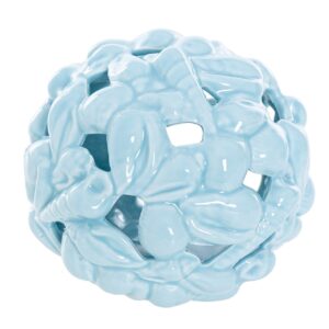 BOLA PORTAVELAS CARACOLAS PORCELANA 13x13x12 CM