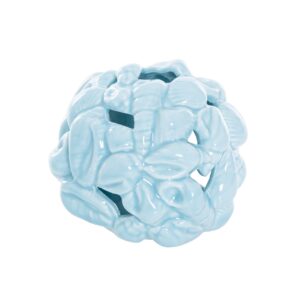 BOLA PORTAVELAS CARACOLAS PORCELANA 9x9x8 CM