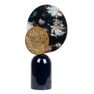 LAMPARA MESA METAL AZUL DORADO 36x14x61 CM