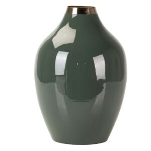 JARRON METAL DORADO NEGRO 21x21x31 CM