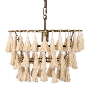 LAMPARA TECHO BORLAS BEIGE 45x45x146 CM