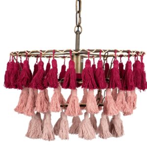 LAMPARA TECHO BORLAS 3 COLORES  45x45x146 CM CM