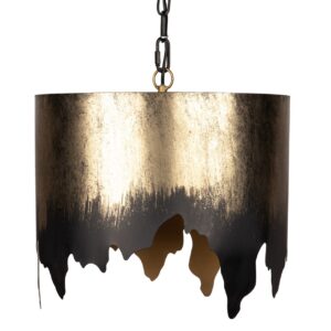 LAMPARA TECHO METAL DORADA 41x41x42