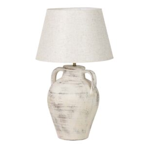 LAMPARA SOBREMESA CERAMICA GRIS 40x40x65 CM