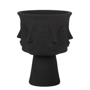 MACETERO POLIRESINA NEGRO CARAS 49x49x62 CM