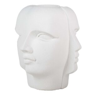 MACETERO CARAS POLIRESINA BLANCO 68x68x69 CM