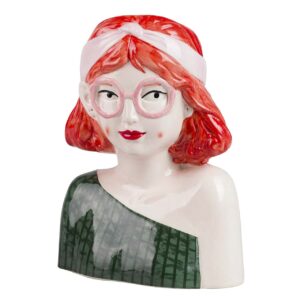 MACETERO CERAMICA SEÑORA GAFAS 22x15x29 CM