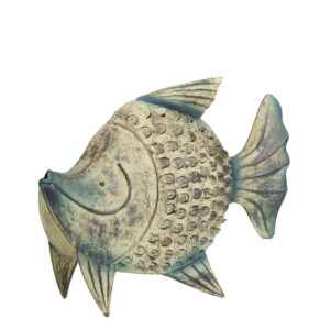 FIGURA PEZ METAL AZUL 34x11x24 CM