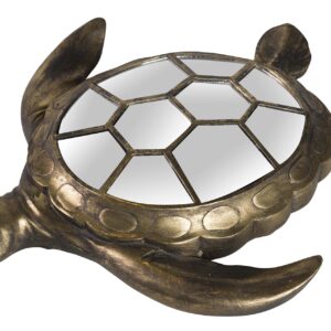 FIGURA TORTUGA PARED RESINA ESPEJO 39x34x6 CM
