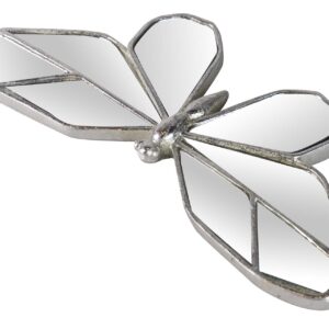 FIGURA MARIPOSA RESINA ESPEJO PLATEADAO 25x12x2 CM