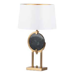 LAMPARA SOBREMESA METAL MARMOL DUBAI 40x40X67 CM