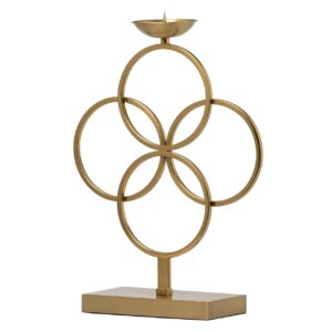 PORTAVELAS METAL DORADO 30x12x43 CM