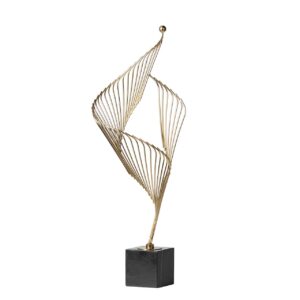 FIGURA DE METAL DORADO NEGRO 20x20x65 CM