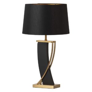 LAMPARA SOBREMESA METAL MDF NEGRO 40x40x71 CM