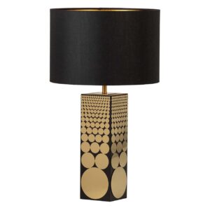 LAMPARA SOBREMESA METAL MDF NEGRO 38x38x66 CM