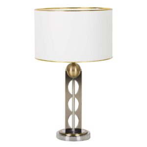 LAMPARA SOBREMESA CRISTAL METAL 40x40x65 CM