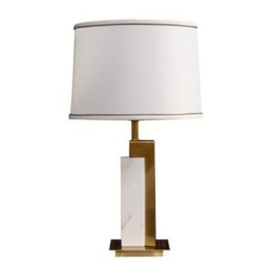 LAMPARA SOBREMESA METAL MARMOL 36x36x62 CM