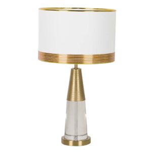 LAMPARA SOBREMESA CRISTAL METAL 38x38x68 CM