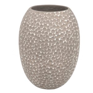 JARRON CERAMICA GRIS BLANCO 21x21x29,5 CM