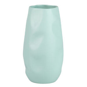 JARRON CERAMICA AZUL TURQUESA MATE 19x19x36 CM