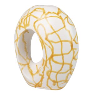 JARRON CERAMICA BLANCO/AMARILLO 30x17x35 CM