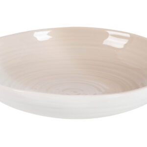 CENTRO DE MESA CERAMICA BEIGE 26x26x5 CM