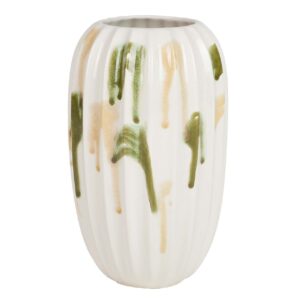 JARRON CERAMICA VERDE AMARILLO 17x17x28 CM