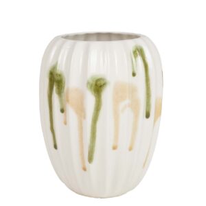 JARRON CERAMICA VERDE AMARILLO 17x17x22 CM