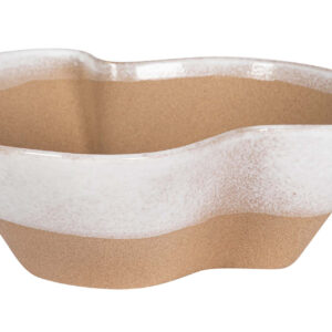 CENTRO DE MESA CERAMICA BEIGE 25x25x9 CM