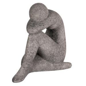 FIGURA MUJER CERAMICA NEGRA 24x15x29 CM