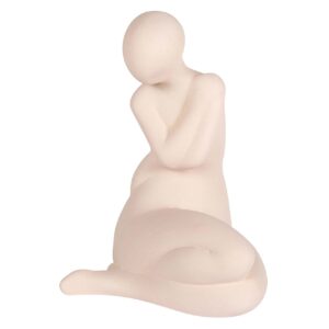 FIGURA MUJER CERAMICA ROSA 19x18x27 CM