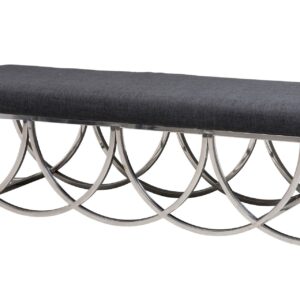 PIE DE CAMA INOX. CROMO LINO NEGRO 142x46x46 CM