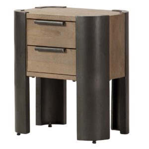 MESITA  MADERA METAL MARRON NEGRO 48x35x56 CM