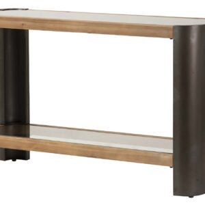 CONSOLA MADERA METAL MARRON NEGRO 120x39x75 CM