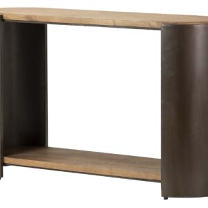 CONSOLA MADERA METAL MARRON NEGRO 120x38x76 CM