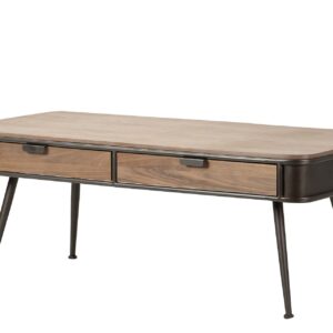 MESA CENTRO MADERA METAL MARRON NEGRO 140x71x54 CM