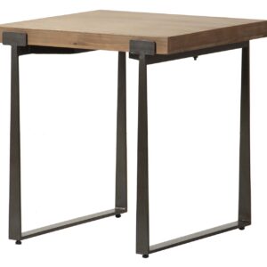 MESITA AUXILIAR MADERA METAL MARRON 58x58x61CM