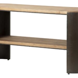 CONSOLA MADERA METAL MARRON NEGRO 119x38x61 CM