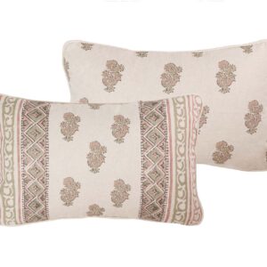 COJIN LINO FLORES 45x30 CM