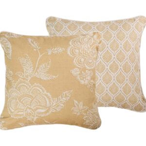 COJIN LINO FLORES HOJAS 45x45 CM