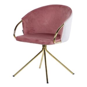 SILLA GIRATORIA VELVET BEIGE-ROSA 55x58x77 CM
