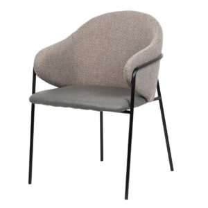 SILLA PU POLIESTER GRIS 57x59x82 CM