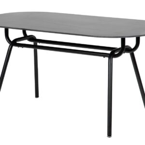 MESA COMEDOR METAL-RESINA NEGRA 150x90x75 CM