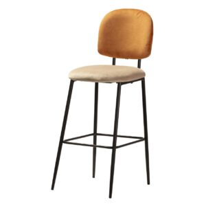 TABURETE BAR VELVET NARANJA MARRON 43x53x108 CM