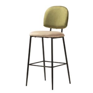 TABURETE BAR VELVET VERDE MARRON 43x53x108 CM